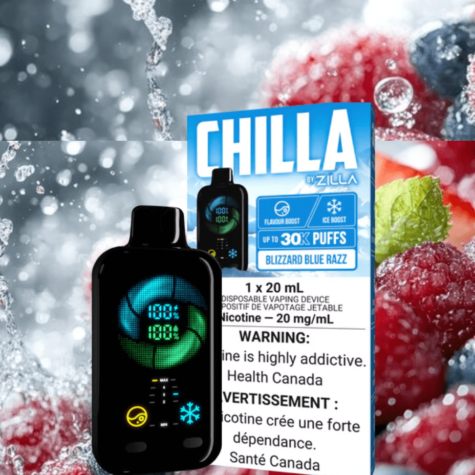 Chilla by Zilla 30k Disposable Vape-Blizzard Blue Razz 50000 Puff / 20mg Airdrie Vape SuperStore and Bong Shop Alberta Canada