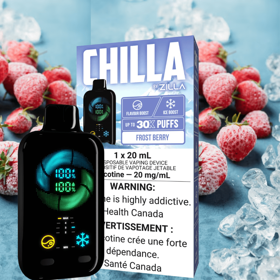 Chilla by Zilla 30k Disposable Vape-Frost Berry 50000 Puff / 20mg Airdrie Vape SuperStore and Bong Shop Alberta Canada