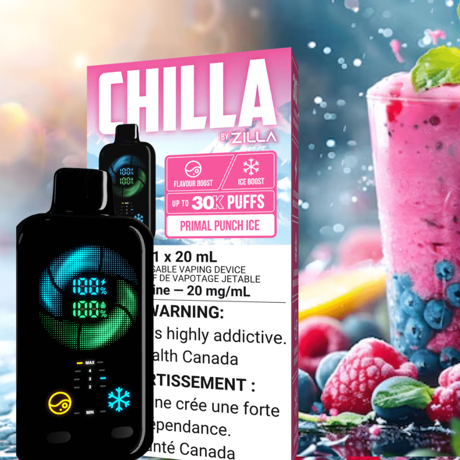 Chillin by Zilla 30k Disposable Vape-Primal Punch 50000 Puff / 20mg Airdrie Vape SuperStore and Bong Shop Alberta Canada