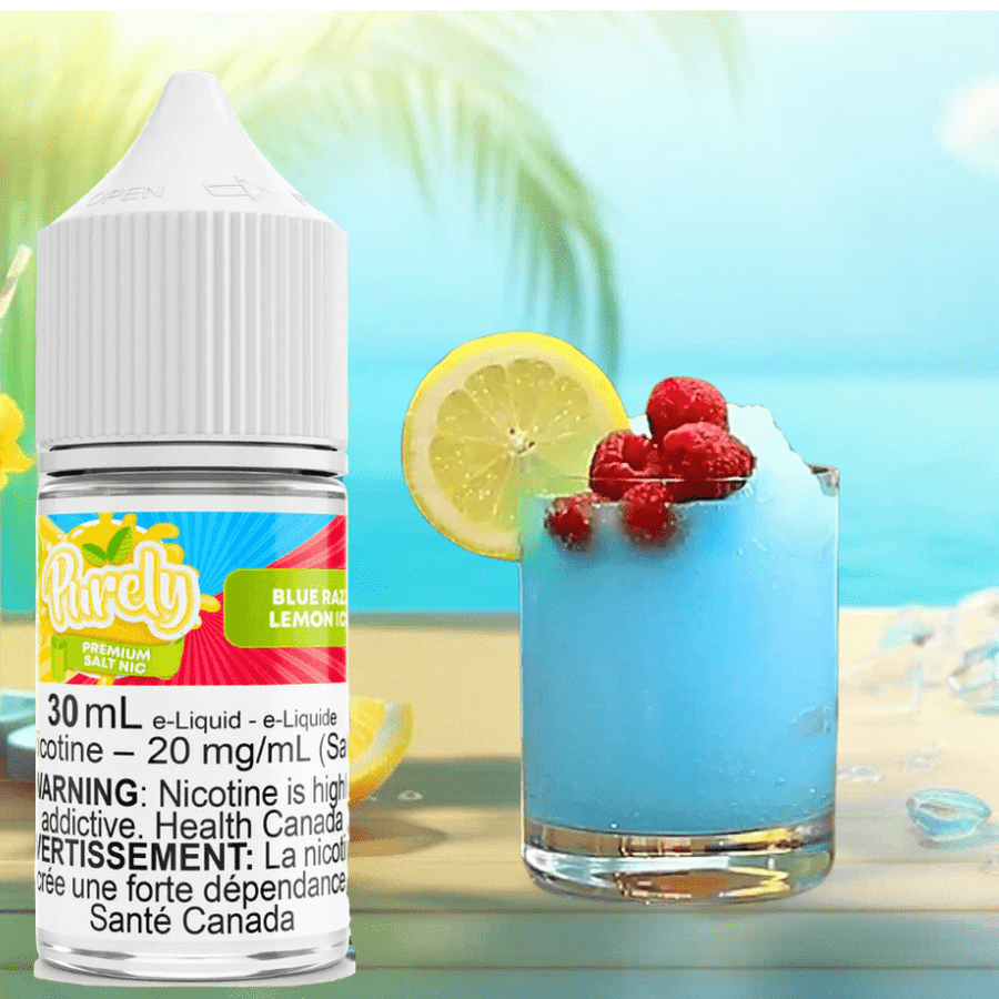 Blue Razz Lemon Ice Salt Nic by Purely E-Liquid Airdrie Vape SuperStore and Bong Shop Alberta Canada