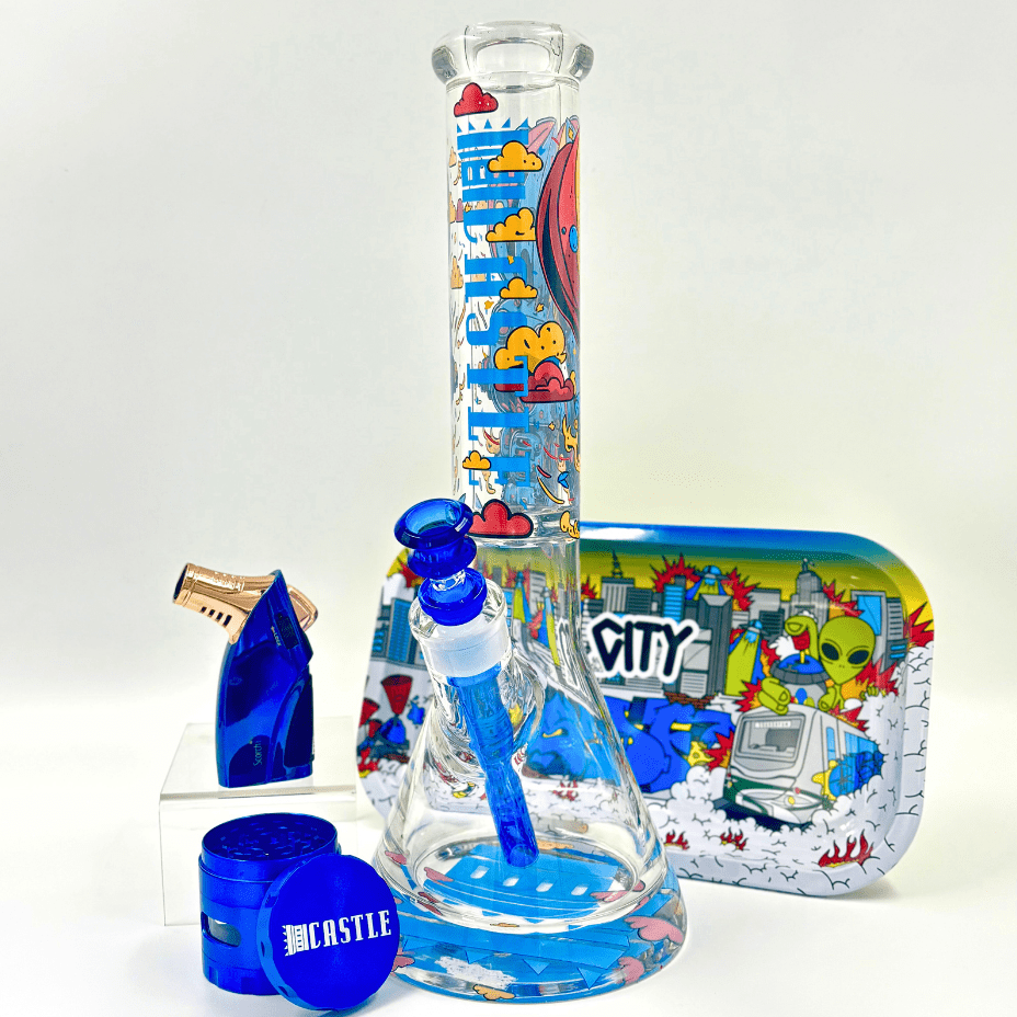 Castle Glassworks 15mm Robot Beaker 14" 14 in / 15mm Base/ 9mm Tube Airdrie Vape SuperStore and Bong Shop Alberta Canada