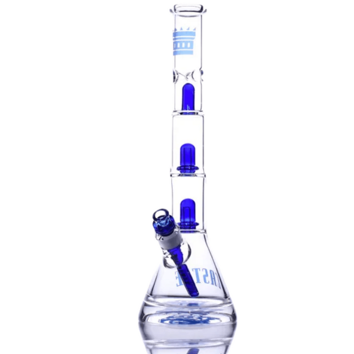 Castle Glassworks 17" Double Showerhead Beaker Blue Airdrie Vape SuperStore and Bong Shop Alberta Canada