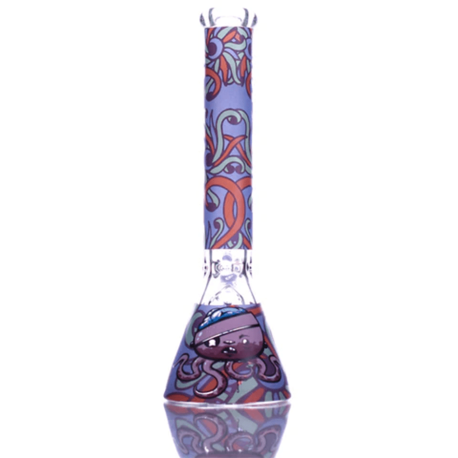 Castle Glassworks 9mm Octopus Beaker-16" 16" / 9mm w/12mm base Airdrie Vape SuperStore and Bong Shop Alberta Canada