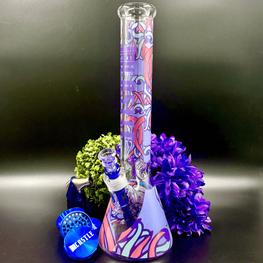 Castle Glassworks 9mm Octopus Beaker-16" 16" / 9mm w/12mm base Airdrie Vape SuperStore and Bong Shop Alberta Canada