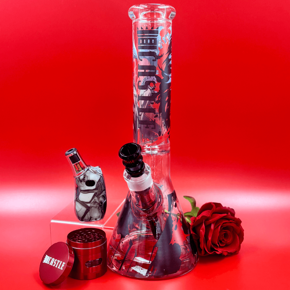 Castle Glassworks 9mm Raven Beaker 14" Airdrie Vape SuperStore and Bong Shop Alberta Canada