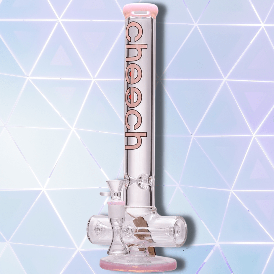 Cheech Glass 7mm Inline Stem Bong 16” Slyme Pink Airdrie Vape SuperStore and Bong Shop Alberta Canada