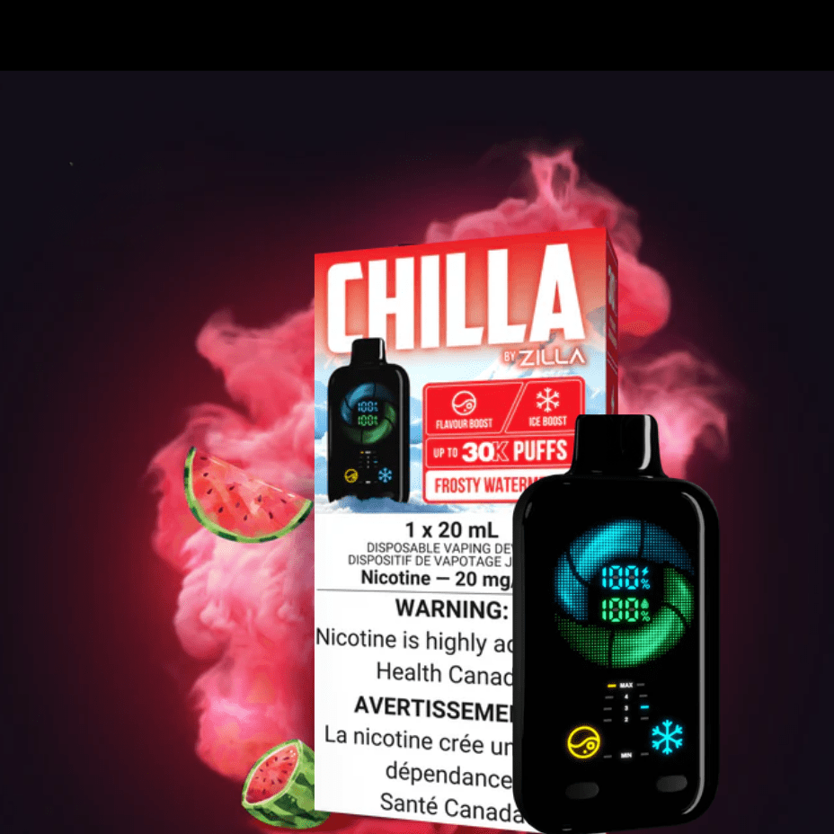 Chilla by Zilla 30k Disposable Vape-Frosty Watermelon 50000 Puff / 20mg Airdrie Vape SuperStore and Bong Shop Alberta Canada