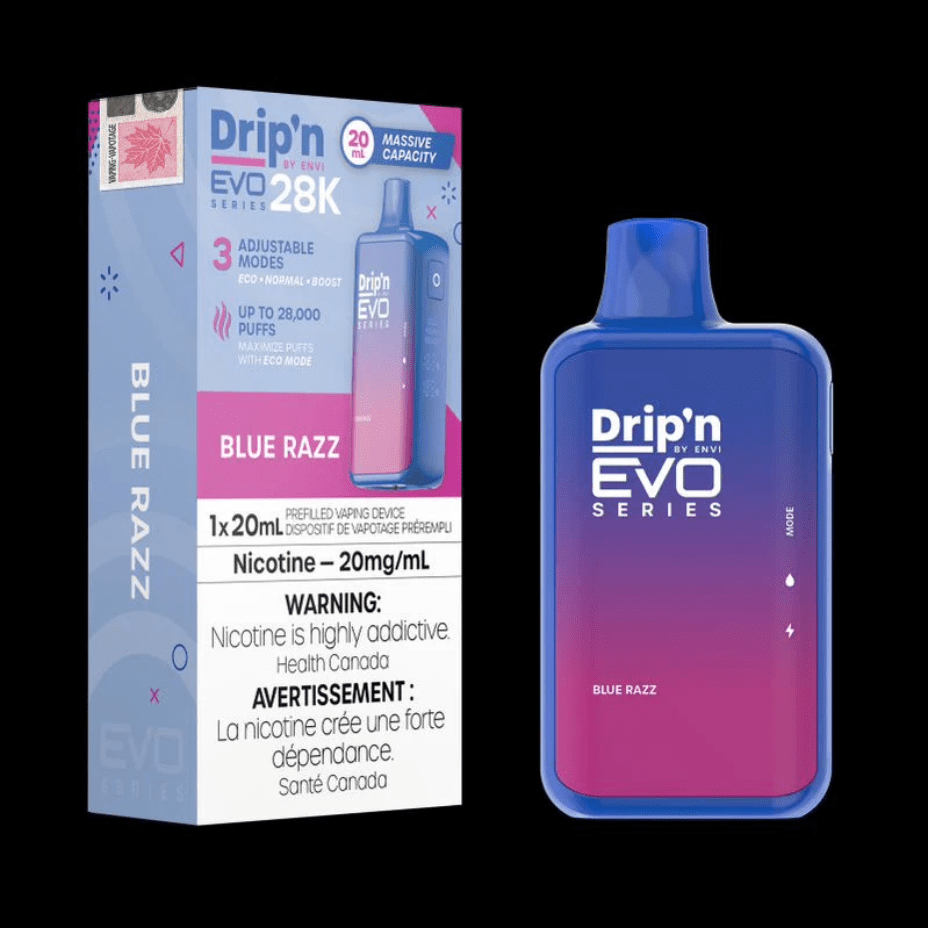 Drip'n by Envi EVO 28k Disposable Vape-Blue Razz 28000 Puffs / 20mg Airdrie Vape SuperStore and Bong Shop Alberta Canada