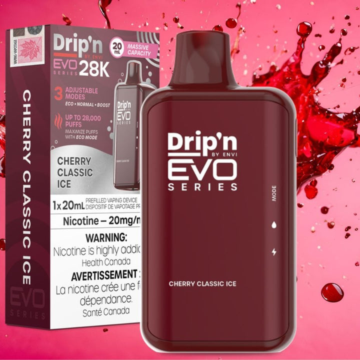 Drip'n by Envi EVO 28k Disposable Vape-Cherry Classic 28000 Puffs / 20mg Airdrie Vape SuperStore and Bong Shop Alberta Canada