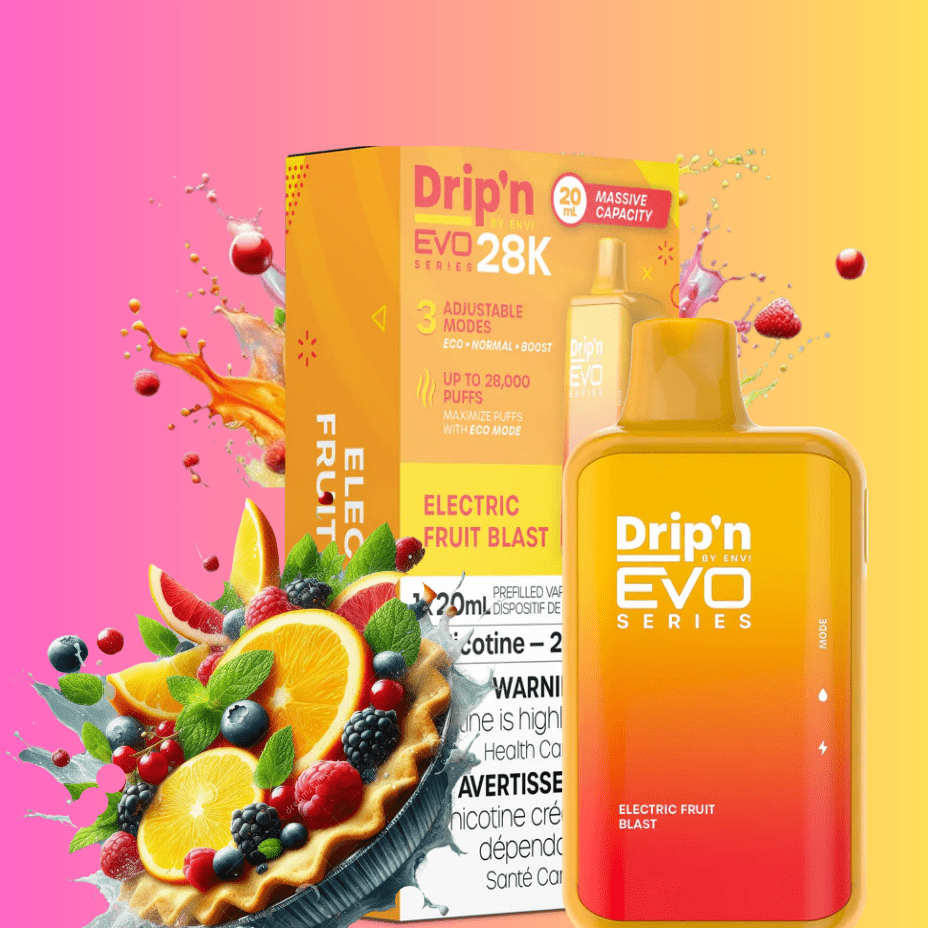 Drip'n by Envi EVO 28k Disposable Vape-Electric Fruit Blast 28000 Puffs / 20mg Airdrie Vape SuperStore and Bong Shop Alberta Canada