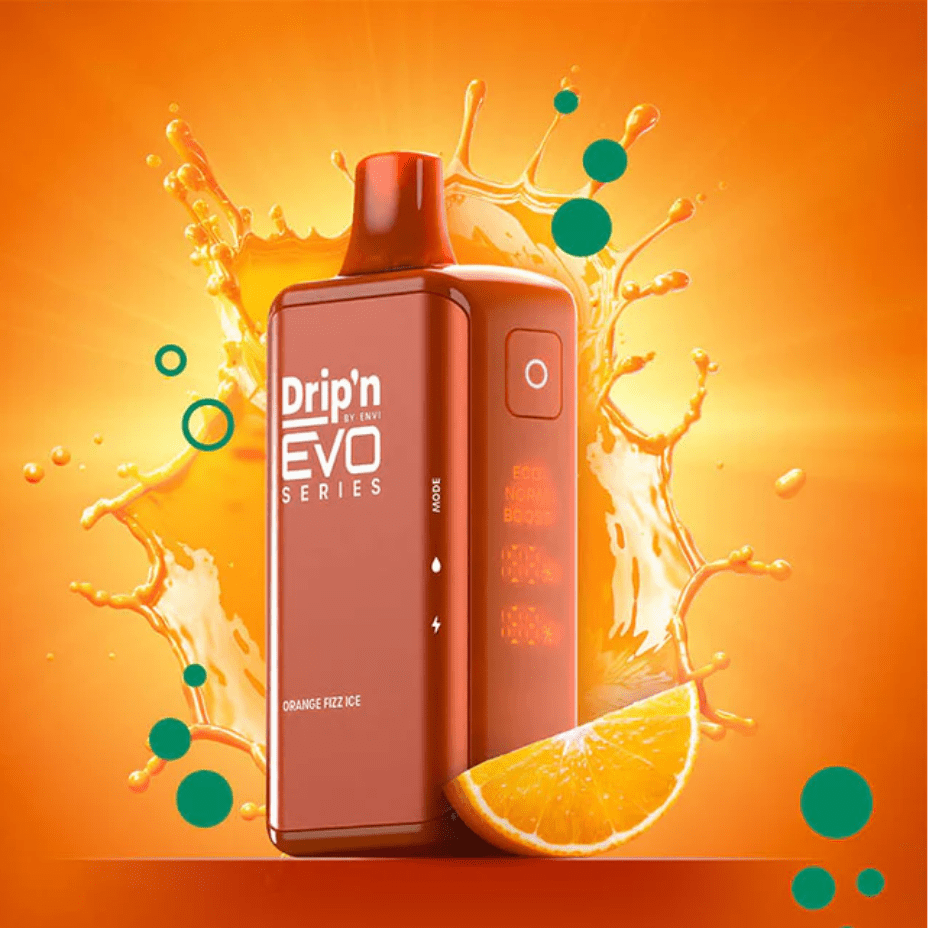 Drip'n by Envi EVO 28k Disposable Vape-Orange Fizz Ice 28000 Puffs / 20mg Airdrie Vape SuperStore and Bong Shop Alberta Canada