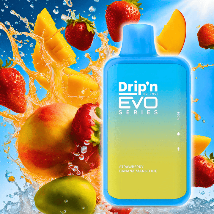 Drip'n by Envi EVO 28k Disposable Vape-Strawberry Banana Mango 28000 Puffs / 20mg Airdrie Vape SuperStore and Bong Shop Alberta Canada