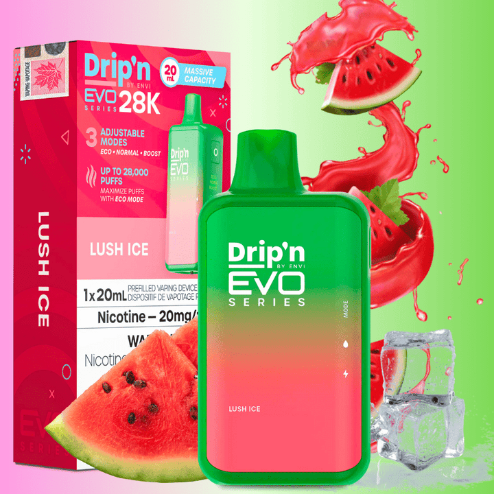 Drip'n Envi EVO 28k Disposable Vape - Lush Ice 28000 Puffs / 20mg Airdrie Vape SuperStore and Bong Shop Alberta Canada