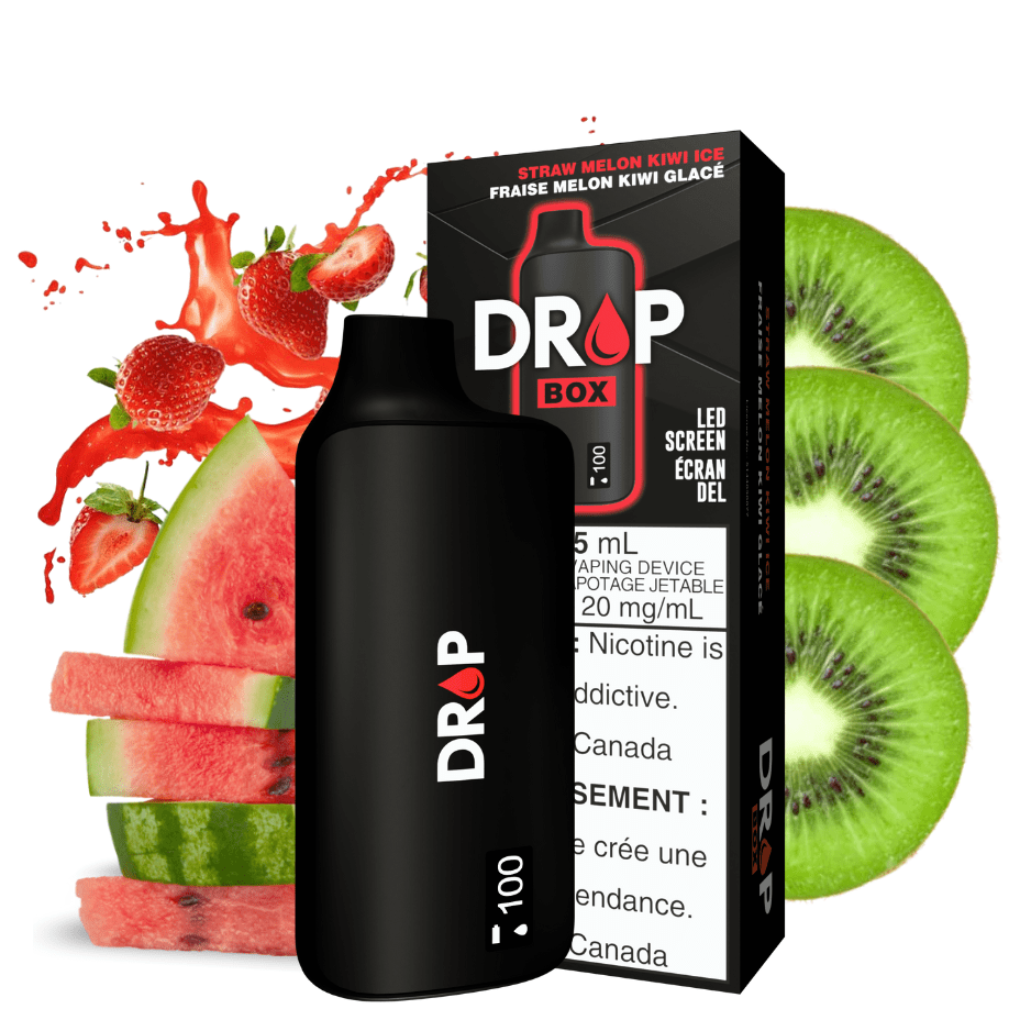 Drop Box 8500 Disposable Vape-Straw Melon Kiwi Ice 15ml / 8500Puffs Airdrie Vape SuperStore and Bong Shop Alberta Canada