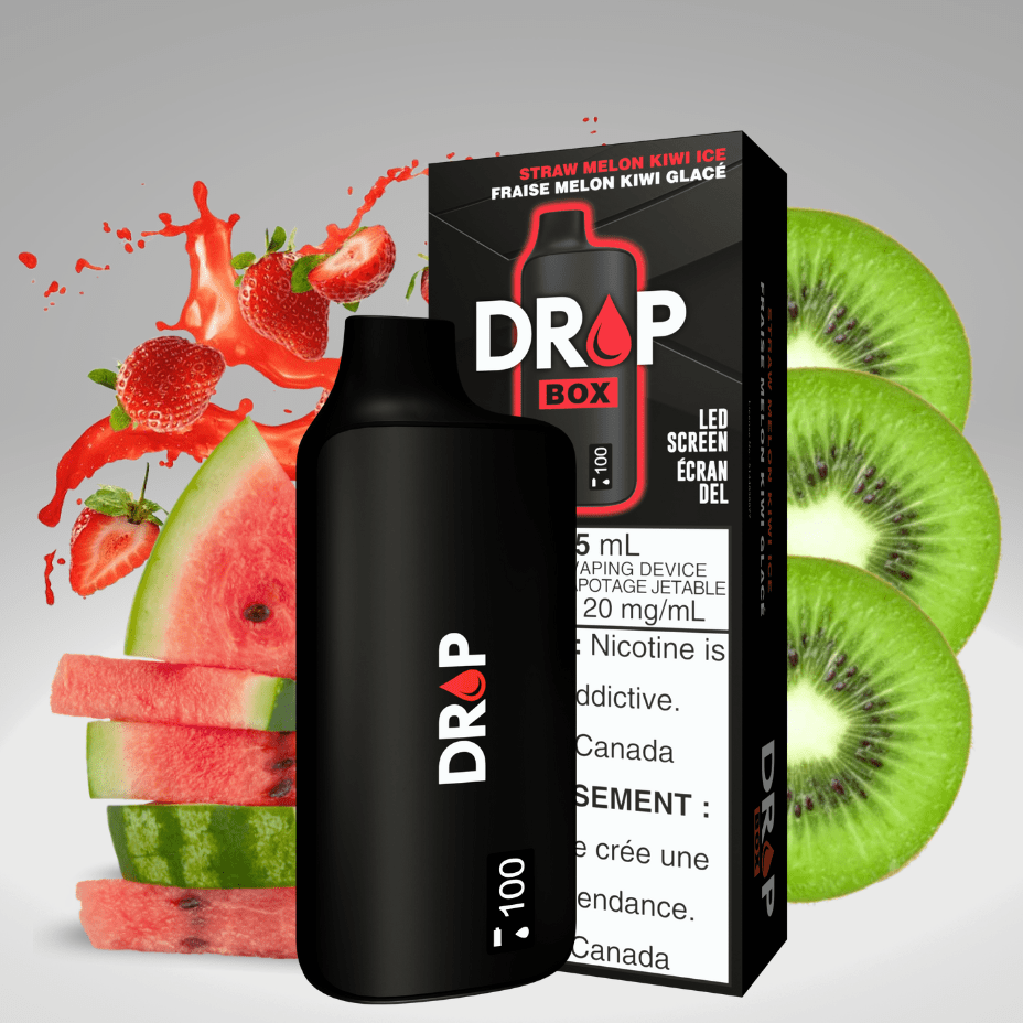 Drop Box 8500 Disposable Vape-Straw Melon Kiwi Ice 15ml / 8500Puffs Airdrie Vape SuperStore and Bong Shop Alberta Canada