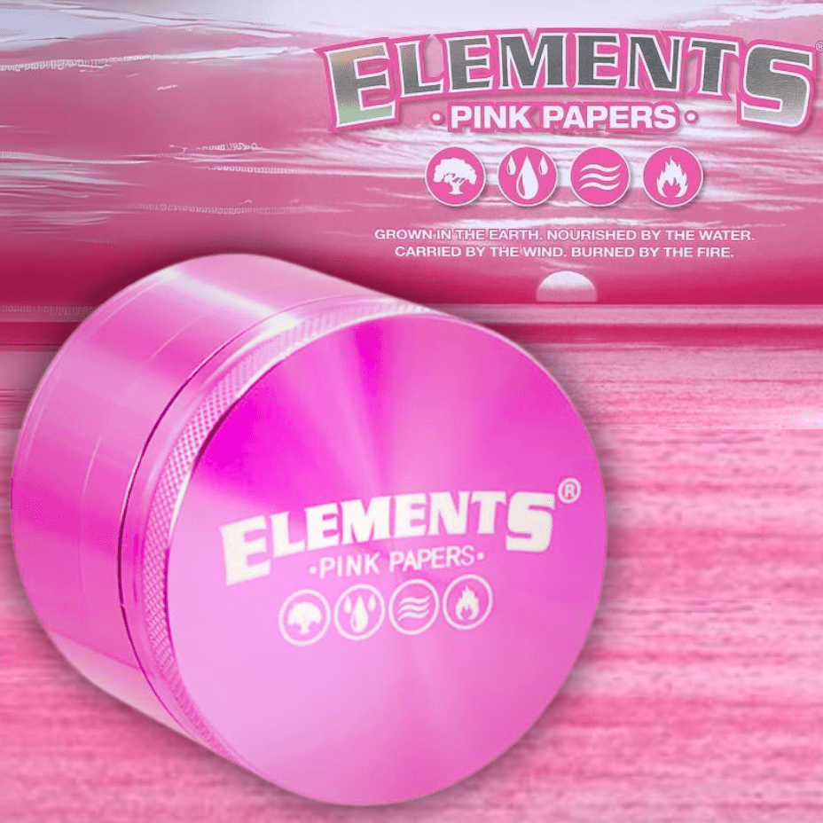 Elements Pink Aluminum 4 Piece Grinder 56mm 56mm / Pink Airdrie Vape SuperStore and Bong Shop Alberta Canada