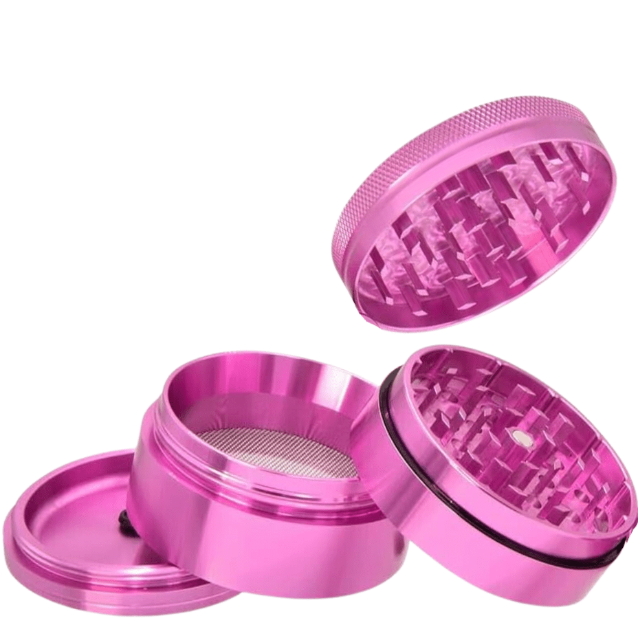 Elements Pink Aluminum 4 Piece Grinder 56mm 56mm / Pink Airdrie Vape SuperStore and Bong Shop Alberta Canada