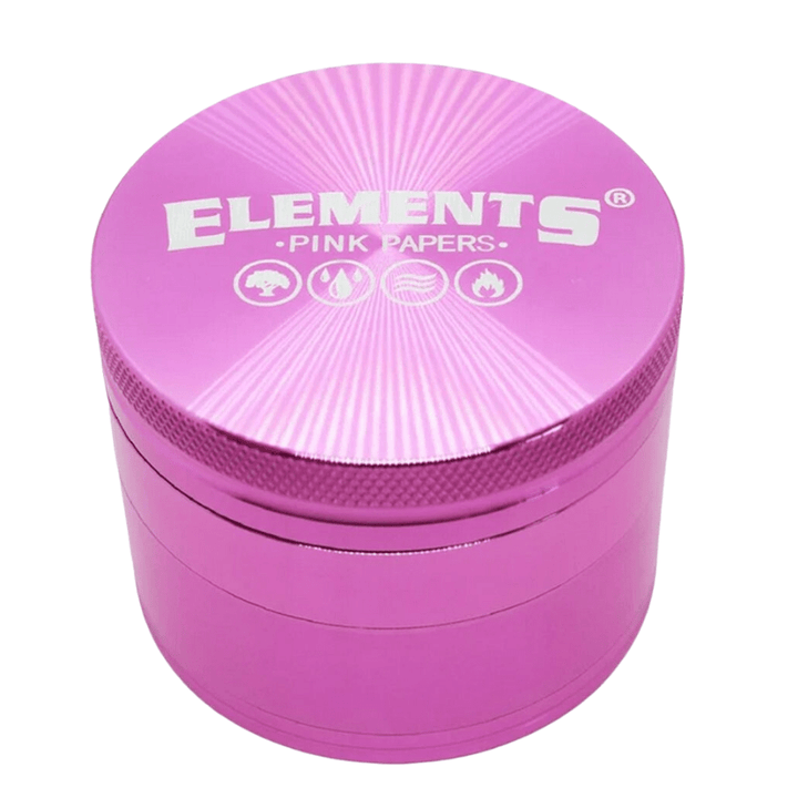 Elements Pink Aluminum 4 Piece Grinder 56mm 56mm / Pink Airdrie Vape SuperStore and Bong Shop Alberta Canada