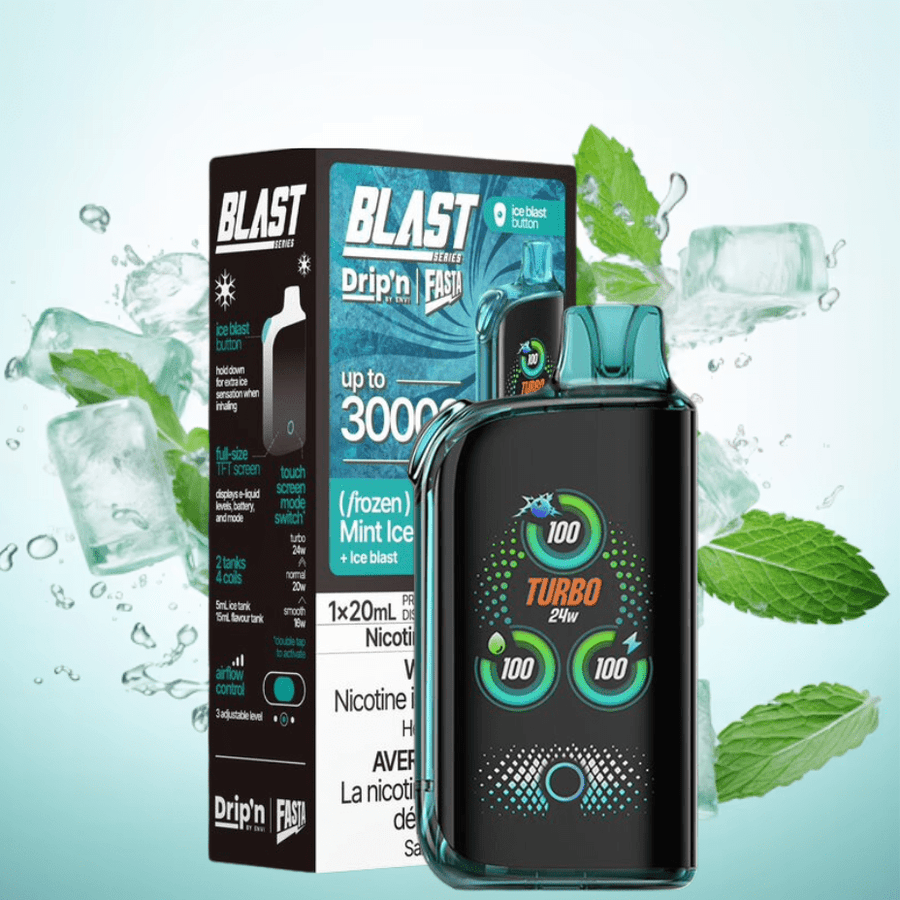 Envi Drip'n Fasta Blast 30K Disposable Vape-Mint Ice Disposable / 30000 Puffs / 20mg Airdrie Vape SuperStore and Bong Shop Alberta Canada