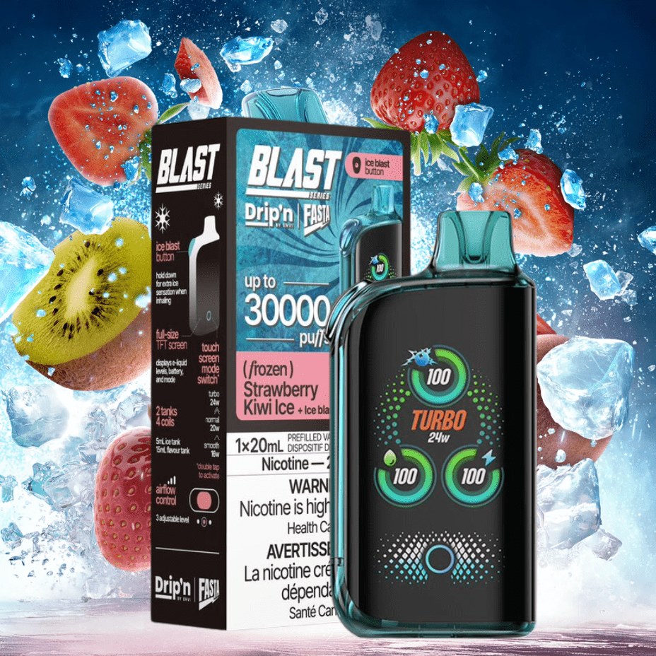 Envi Drip'n Fasta Blast 30K Disposable Vape-Strawberry Kiwi Ice Disposable / 30000 Puffs / 20mg Airdrie Vape SuperStore and Bong Shop Alberta Canada