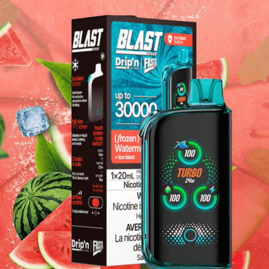 Envi Drip'n Fasta Blast 30K Disposable Vape-Watermelon Ice Disposable / 30000 Puffs / 20mg Airdrie Vape SuperStore and Bong Shop Alberta Canada