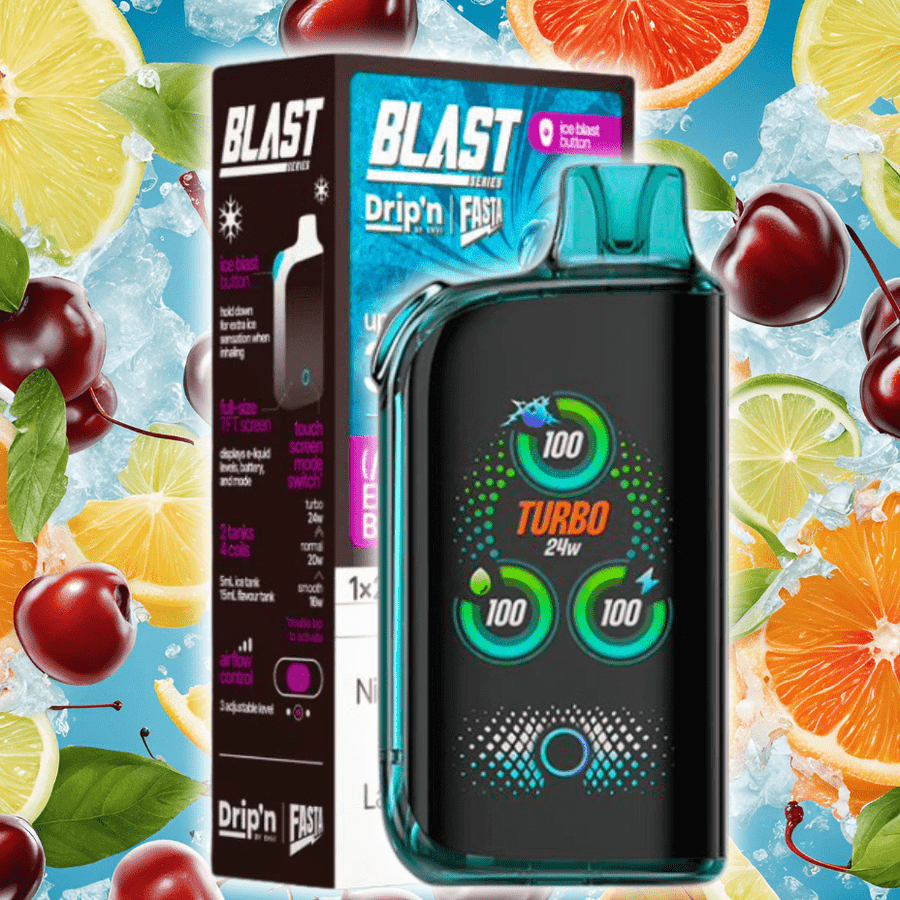 Envi Drip'n x Fasta Blast 30K Disposable Vape-Electric Fruit Blast 20mg / 30000 Puffs Airdrie Vape SuperStore and Bong Shop Alberta Canada