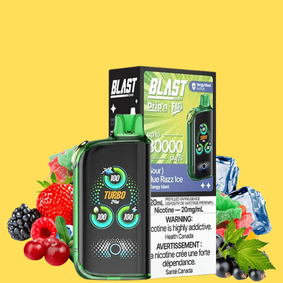 Envi Drip'n x Fasta Blast 30K Disposable Vape-Sour Blue Razz Ice 20mg / 30000 Puffs Airdrie Vape SuperStore and Bong Shop Alberta Canada