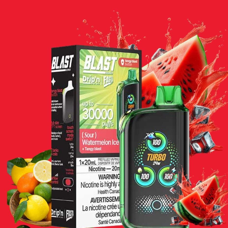 Envi Drip'n x Fasta Blast 30K Disposable Vape-Sour Watermelon Ice 30000 Puffs Airdrie Vape SuperStore and Bong Shop Alberta Canada