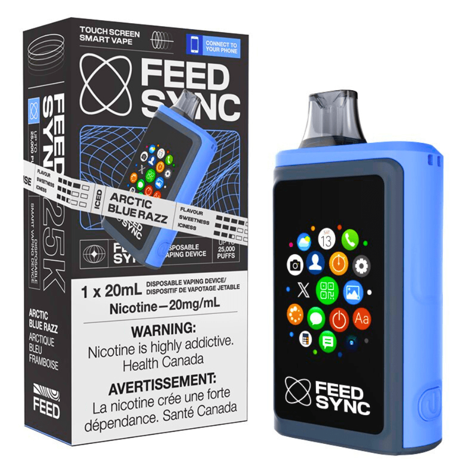 FEED Sync 25K Disposable Vape - Arctic Blue Razz 25000 Puffs / 20mg Airdrie Vape SuperStore and Bong Shop Alberta Canada