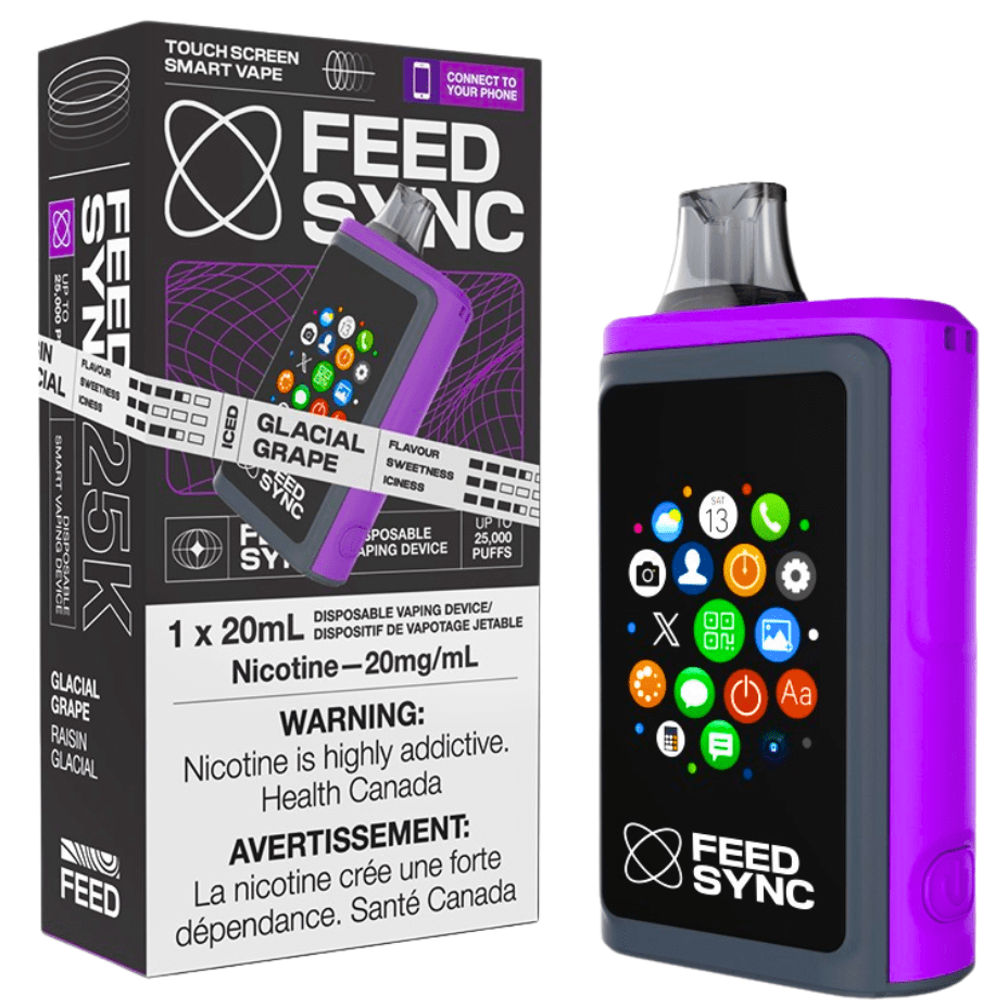 FEED Sync 25K Disposable Vape - Glacial Grape 25000 Puffs / 20mg Airdrie Vape SuperStore and Bong Shop Alberta Canada