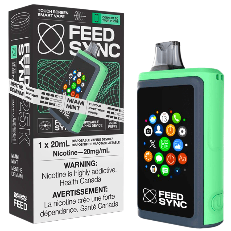 FEED Sync 25K Disposable Vape - Miami Mint 25000 Puffs / 20mg Airdrie Vape SuperStore and Bong Shop Alberta Canada