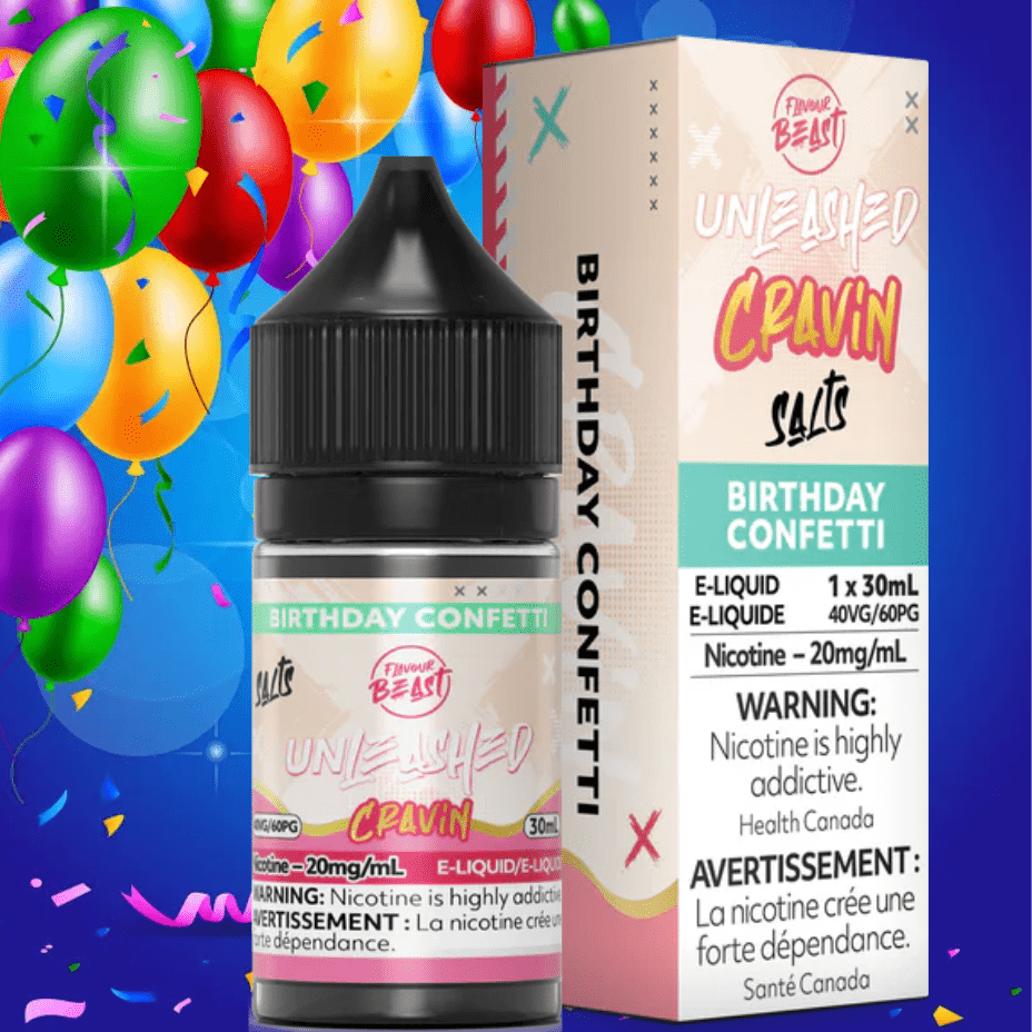 Flavor Beast Unleashed Cravin Salts-Birthday Confetti 30ml / 20mg Airdrie Vape SuperStore and Bong Shop Alberta Canada