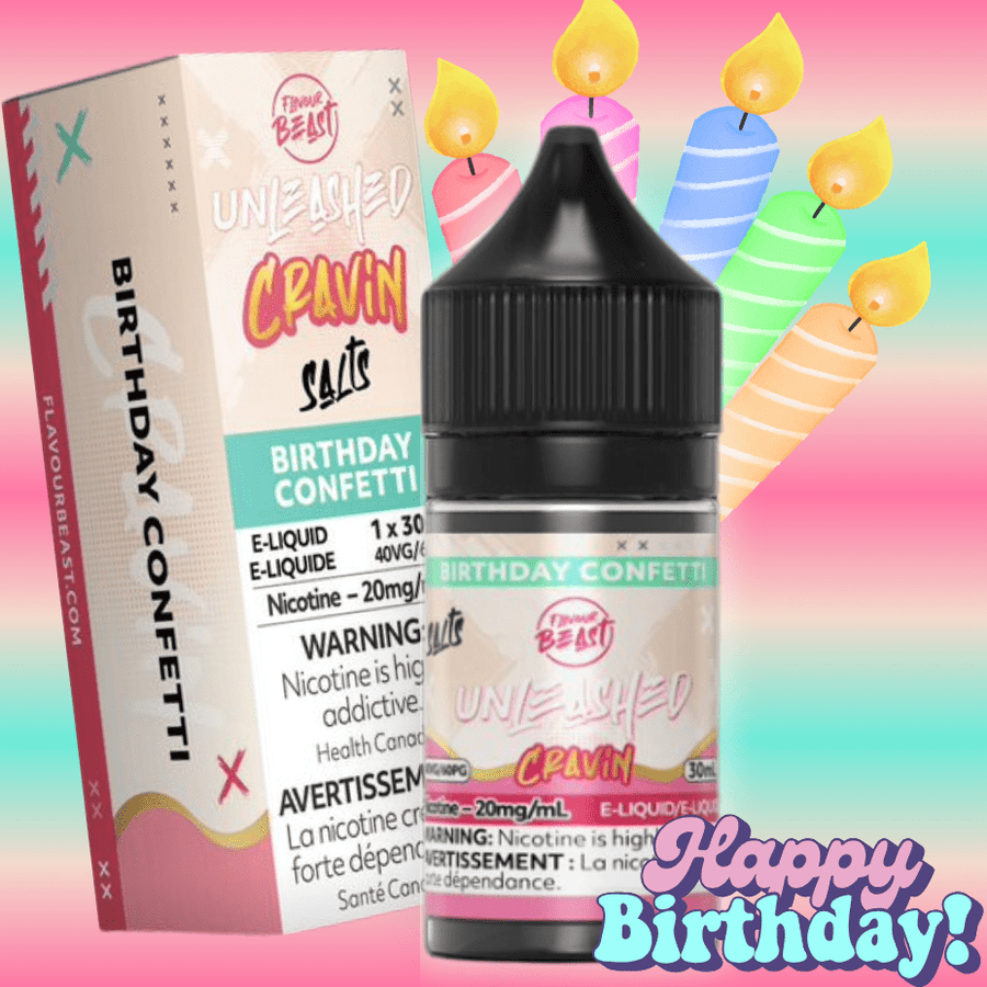 Flavor Beast Unleashed Cravin Salts-Birthday Confetti 30ml / 20mg Airdrie Vape SuperStore and Bong Shop Alberta Canada