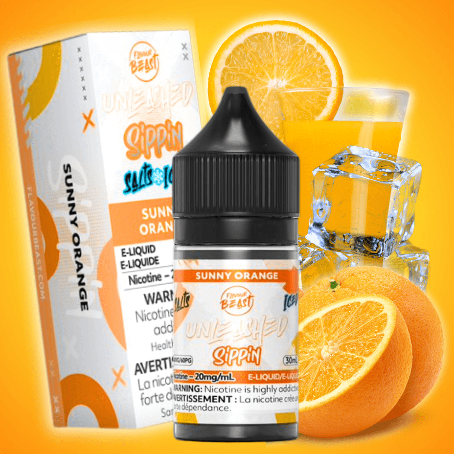 Flavor Beast Unleashed Sippin Salts-Sunny Orange 30ml / 20mg Airdrie Vape SuperStore and Bong Shop Alberta Canada