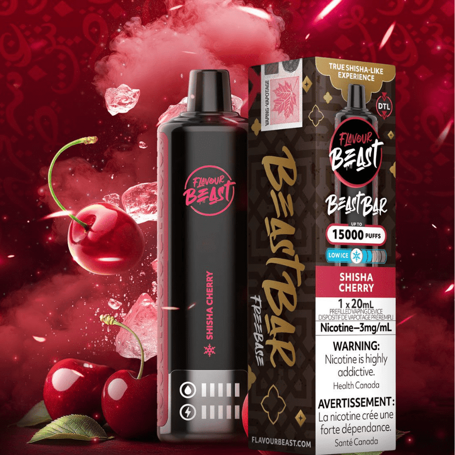 Flavour Beast Beast Bar 15k Disposable Vape-Shisha Cherry 3mg / 15000 Puffs Airdrie Vape SuperStore and Bong Shop Alberta Canada