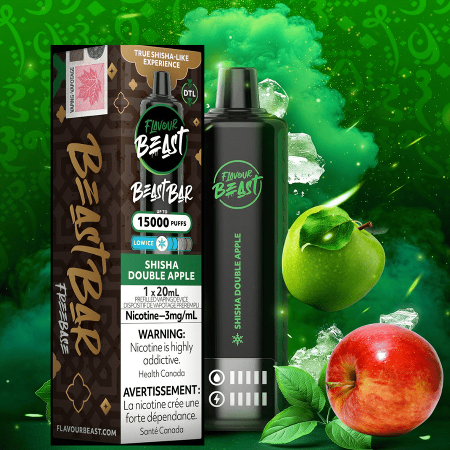 Flavour Beast Beast Bar 15k Disposable Vape-Shisha Double Apple 3mg / 15000 Puffs Airdrie Vape SuperStore and Bong Shop Alberta Canada