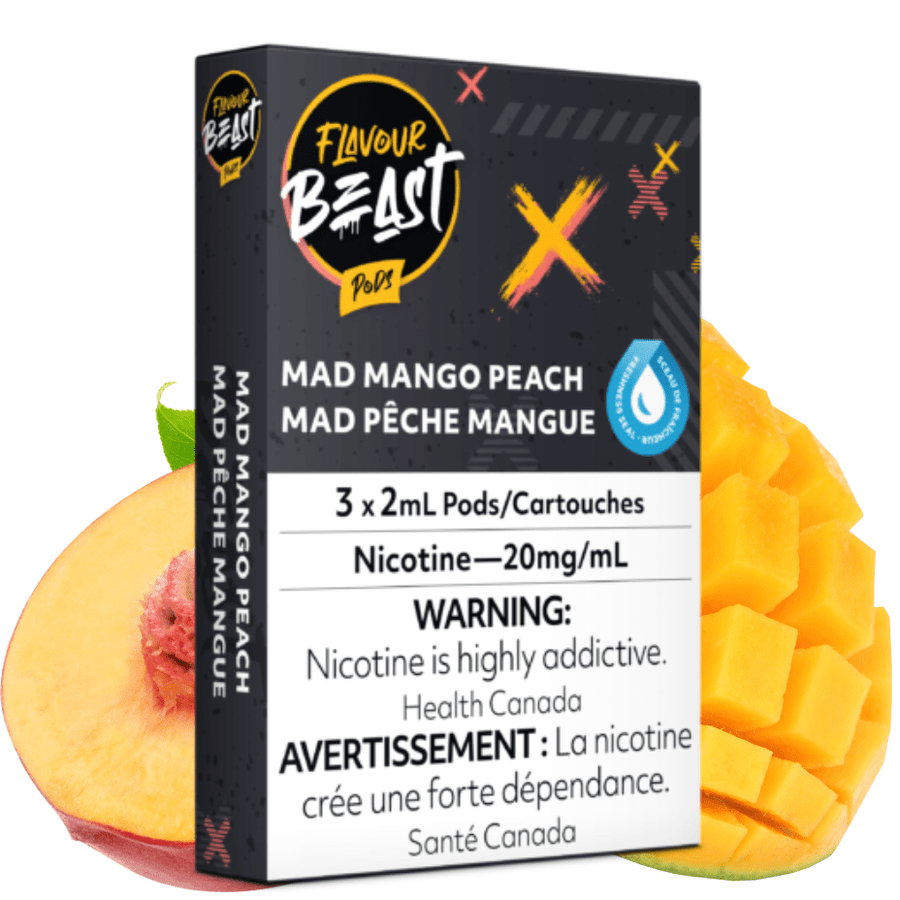 Flavour Beast Pods Mad Mango Peach (S-Compatible) 20mg Airdrie Vape SuperStore and Bong Shop Alberta Canada