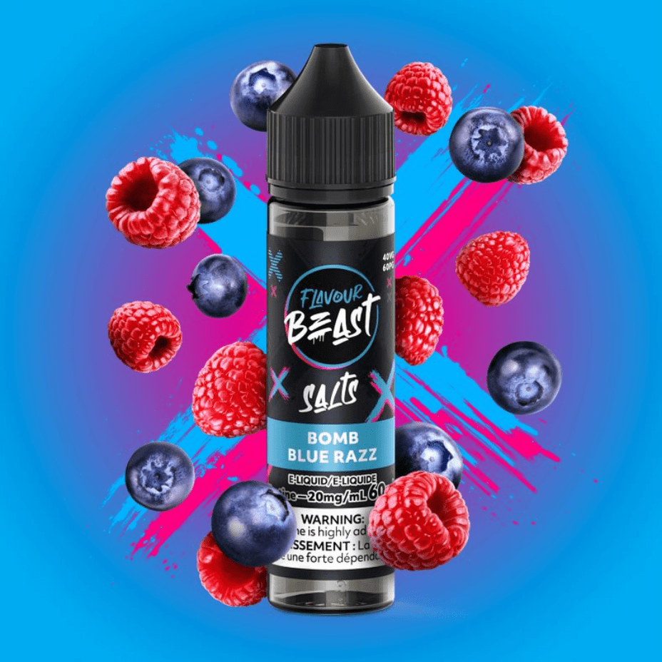 Flavour Beast Salt-Bomb Blue Razz-60ml 60ml / 20mg Airdrie Vape SuperStore and Bong Shop Alberta Canada