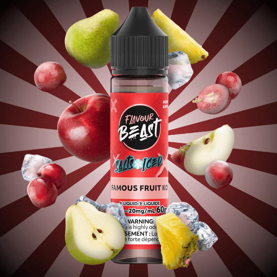 Flavour Beast Salt-Famous Fruit KO Iced-60ml 60mL / 20mg Airdrie Vape SuperStore and Bong Shop Alberta Canada