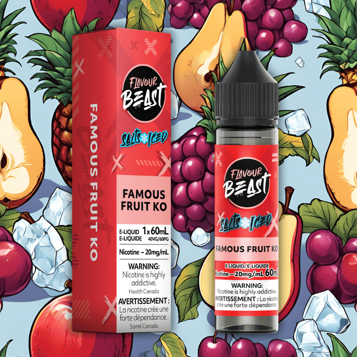 Flavour Beast Salt-Famous Fruit KO Iced-60ml 60mL / 20mg Airdrie Vape SuperStore and Bong Shop Alberta Canada