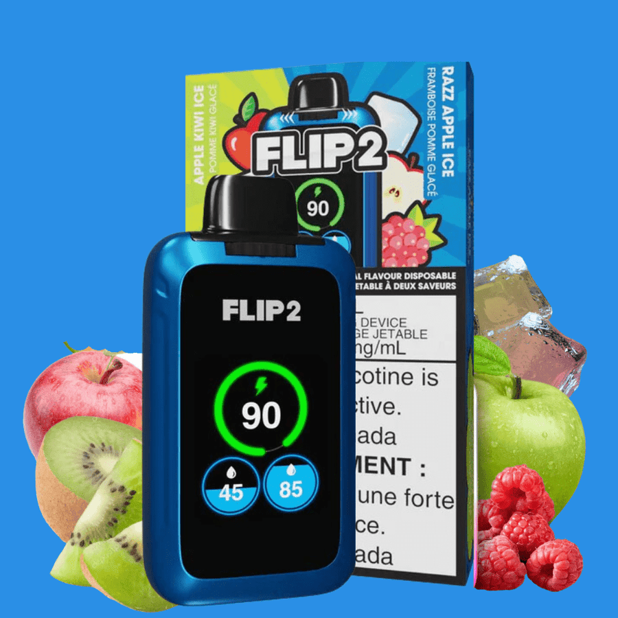 Flip Bar 2 Disposable Vape- Apple Kiwi Ice and Razz Apple Ice 11000 Puffs Airdrie Vape SuperStore and Bong Shop Alberta Canada