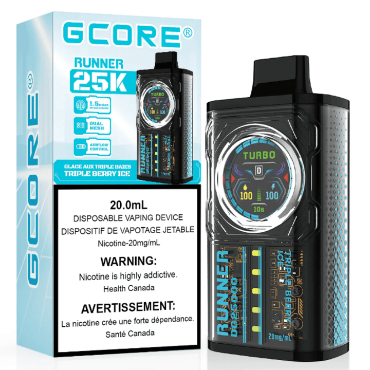 GCORE Runner 25K Disposable Vape - Triple Berry Ice 20mg / 25000 Puffs Airdrie Vape SuperStore and Bong Shop Alberta Canada