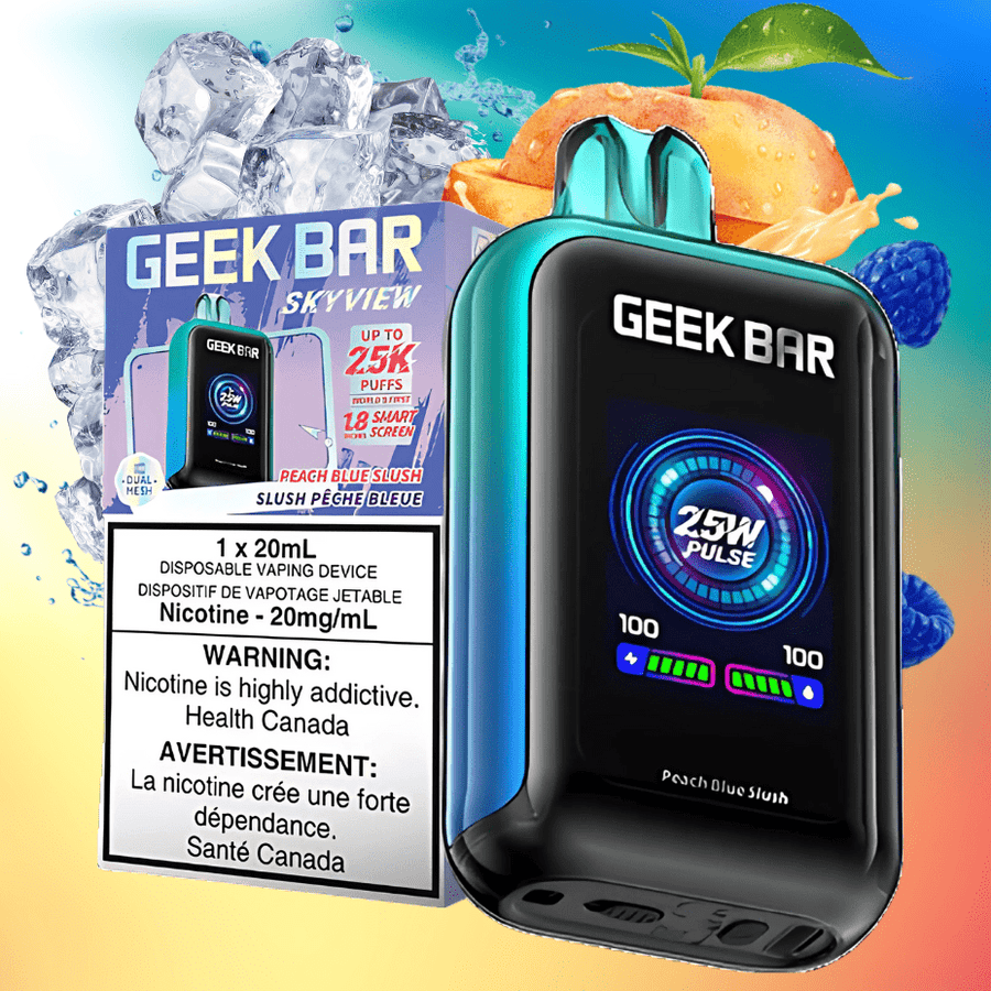 Geek Bar Skyview 25K Disposable Vape - Peach Blue Raspberry Slush 25000 Puffs / 20mg Airdrie Vape SuperStore and Bong Shop Alberta Canada