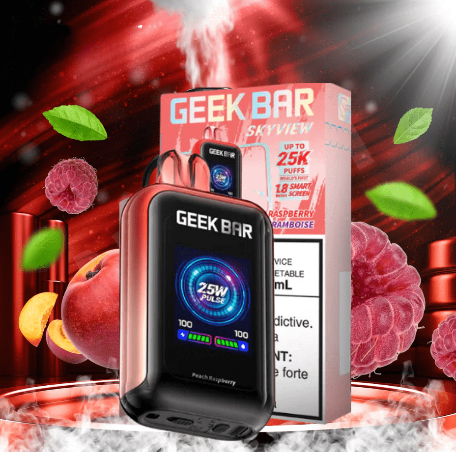 Geek Bar Skyview 25K Disposable Vape -Peach Raspberry 25000 Puffs / 20mg Airdrie Vape SuperStore and Bong Shop Alberta Canada