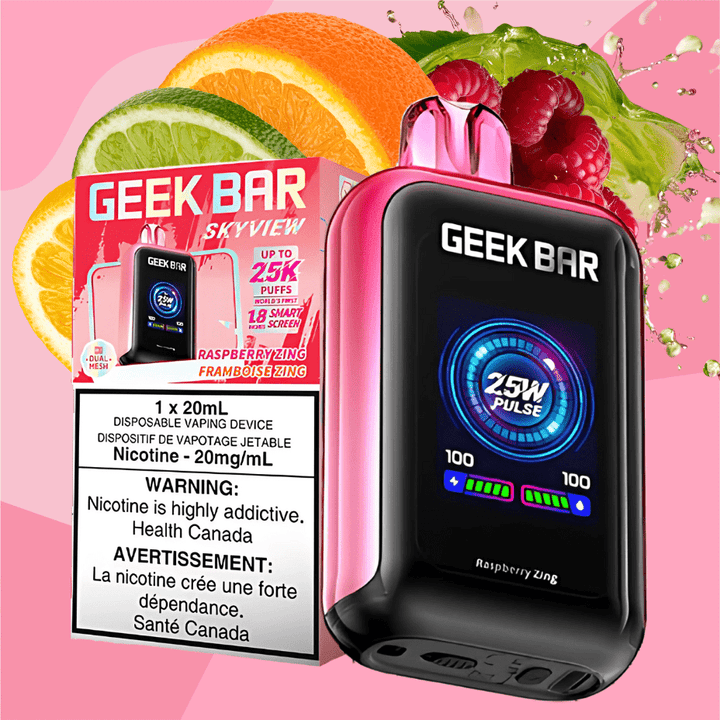 Geek Bar Skyview 25K Disposable Vape - Raspberry Zing 25000 Puffs / 20mg Airdrie Vape SuperStore and Bong Shop Alberta Canada