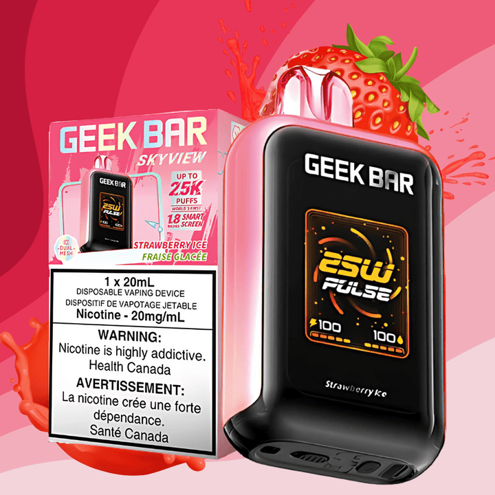 Geek Bar Skyview 25K Disposable Vape - Strawberry Ice 25000 Puffs / 20mg Airdrie Vape SuperStore and Bong Shop Alberta Canada