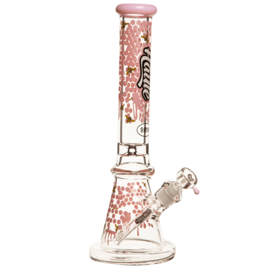 Haute 9mm Honeycomb Bong-17" Pink Airdrie Vape SuperStore and Bong Shop Alberta Canada