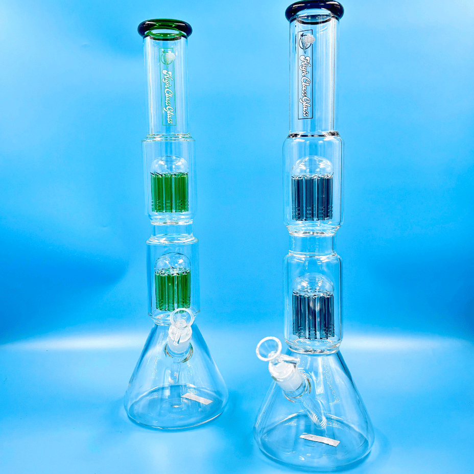 High Class Glass 7mm Double Perc Beaker 19" 19" Airdrie Vape SuperStore and Bong Shop Alberta Canada