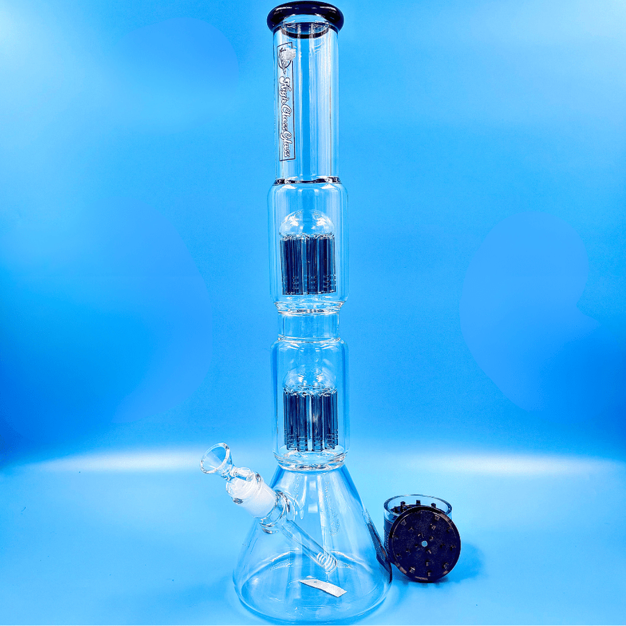 High Class Glass 7mm Double Perc Beaker 19" 19" Airdrie Vape SuperStore and Bong Shop Alberta Canada