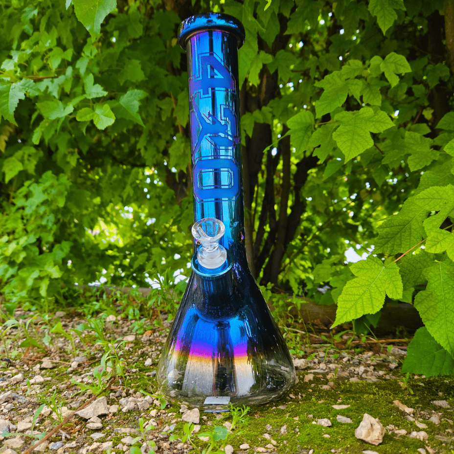 High Class Glass 7mm Engraved 420 Jumpman Beaker 14" 7mm Airdrie Vape SuperStore and Bong Shop Alberta Canada